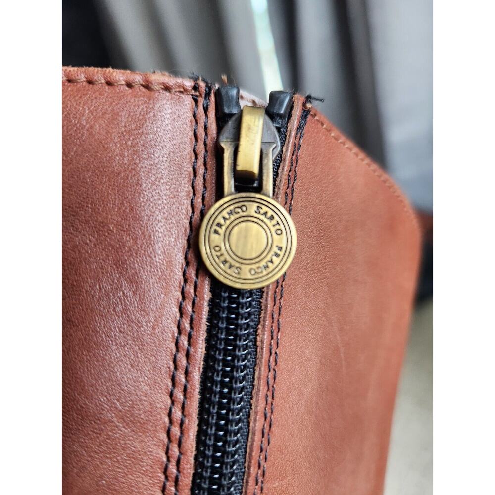 Franco Sarto Clove 2 Two-Tone Riding Boots Zip-Up Brown Black Womens 8 - Picture 6 of 12